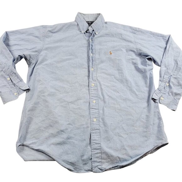 Polo Ralph Lauren Denim Shirt Mens Large Button Down Blaire Long Sleeve Stains* - Picture 1 of 10